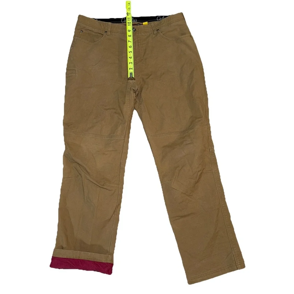 Cabela's Pants Mens 38x34 Tan Classic Fit Fleece Lined Stretch‎ Winter Outdoor